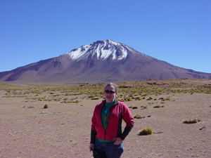 During a field trip to the Puna Plateau of South America. This is Tuzgle Volcano.